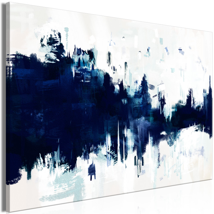Canvas Blue in white - Abstraction with streaks in classic blue 135213 additionalImage 2
