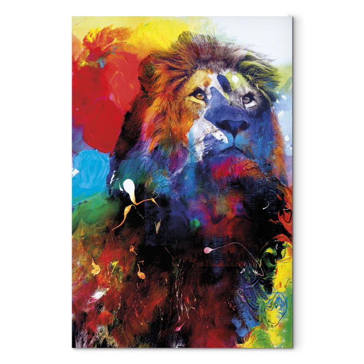 Canvas Lion and Watercolours (1 Part) Vertical 114523 additionalImage 7