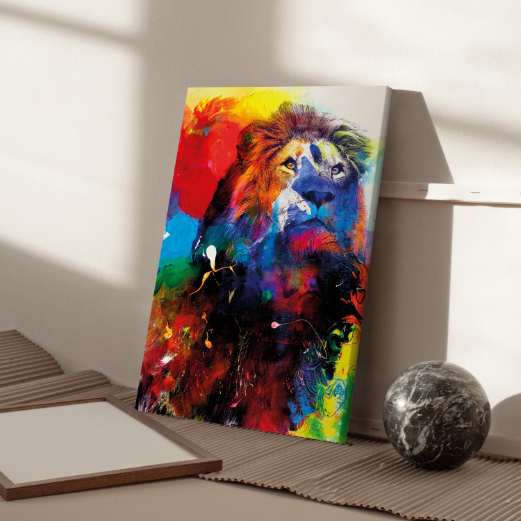 Canvas Lion and Watercolours (1 Part) Vertical 114523 additionalImage 11