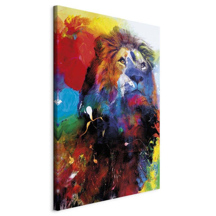 Canvas Lion and Watercolours (1 Part) Vertical 114523 additionalImage 2