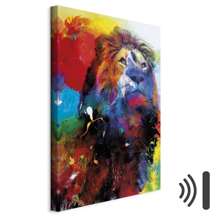 Canvas Lion and Watercolours (1 Part) Vertical 114523 additionalImage 8
