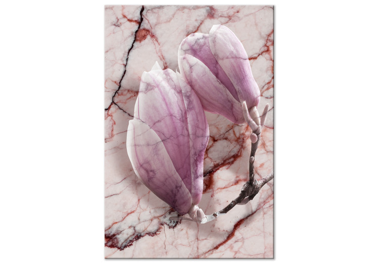 Canvas The subtlety of marble - magnolia flower motif on a marble background 122723
