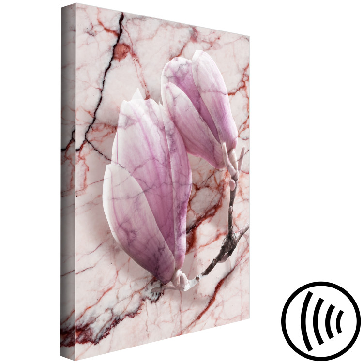 Canvas The subtlety of marble - magnolia flower motif on a marble background 122723 additionalImage 6