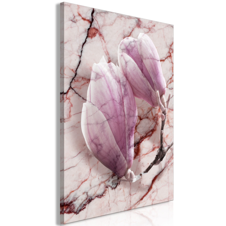 Canvas The subtlety of marble - magnolia flower motif on a marble background 122723 additionalImage 2