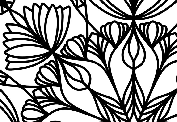 Canvas Mystical mandala - a minimalistic black motif on a white background 124423 additionalImage 4