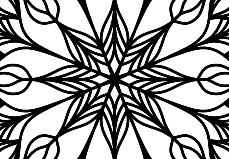Canvas Mystical mandala - a minimalistic black motif on a white background 124423 additionalImage 5