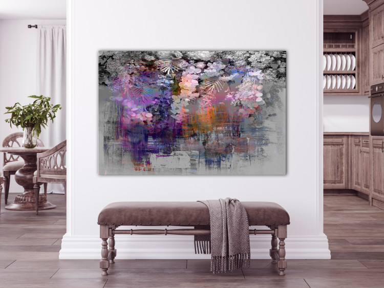 Canvas Modern garden - composition with flowers and abstract pattern 135823 additionalImage 3