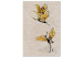 Canvas Golden cranes - a stylized japanese-style composition in beige 136523