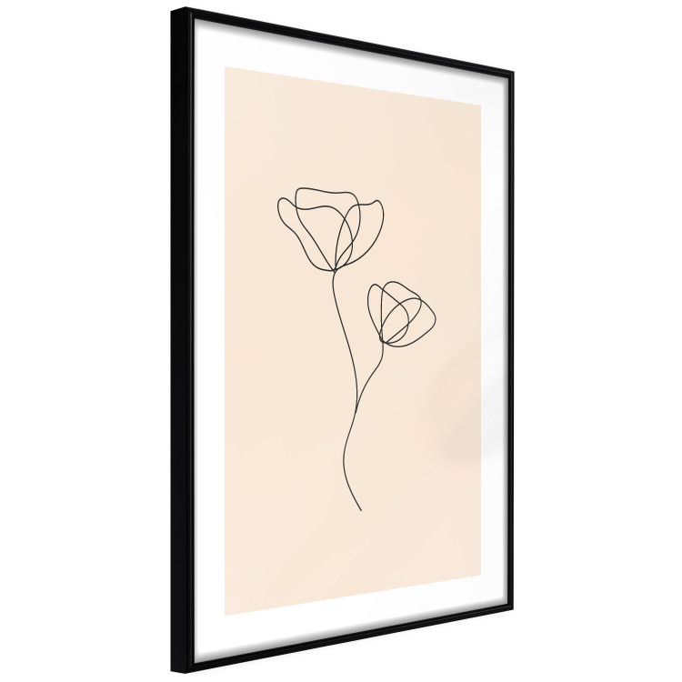 Poster Linear Flower - Delicate Minimalist Composition on a Beige Background 146323 additionalImage 5
