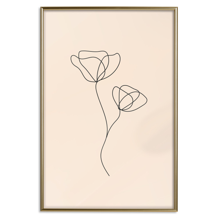 Poster Linear Flower - Delicate Minimalist Composition on a Beige Background 146323 additionalImage 17