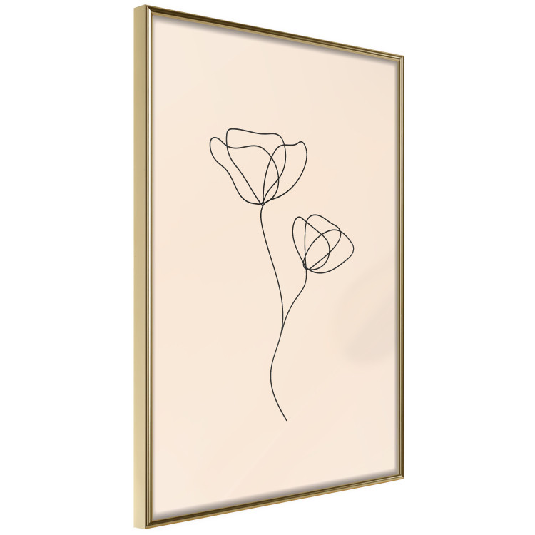 Poster Linear Flower - Delicate Minimalist Composition on a Beige Background 146323 additionalImage 7