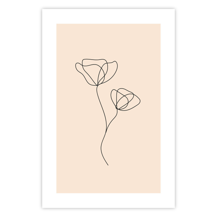 Poster Linear Flower - Delicate Minimalist Composition on a Beige Background 146323 additionalImage 16