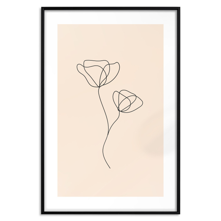 Poster Linear Flower - Delicate Minimalist Composition on a Beige Background 146323 additionalImage 19