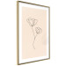 Poster Linear Flower - Delicate Minimalist Composition on a Beige Background 146323 additionalThumb 2