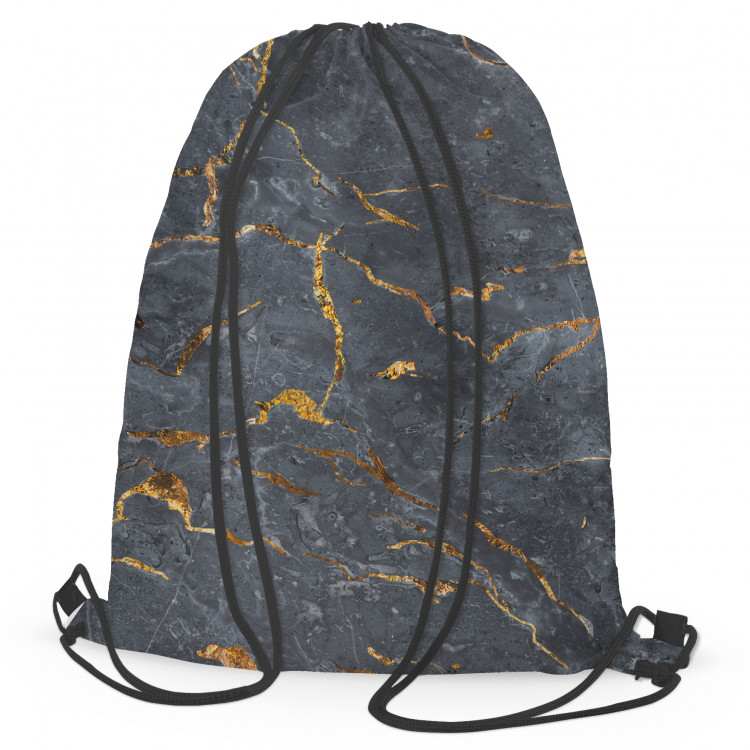 Backpack Cracked magma - graphite imitation stone pattern with golden streaks 147433