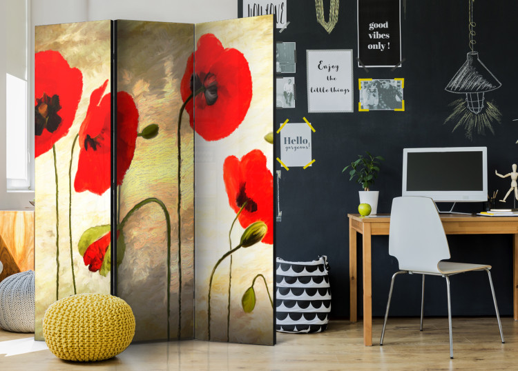 Room Divider Golden Poppy Field - romantic red flowers in an artistic motif 95533 additionalImage 4