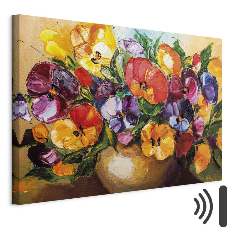 Canvas Painted Nature (1-part) - Artistic Vase with Flower Bouquet 95933 additionalImage 8