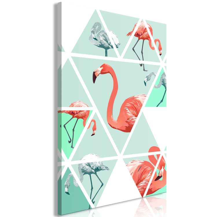 Canvas Geometric Flamingos (1 Part) Vertical 113943 additionalImage 2