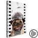Canvas Dog with a mustache, bow tie and a cap - dog artwork, vintage style 116343 additionalThumb 6
