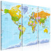 Canvas World Map in Italian (3-part) - Colorful Continent Shades 122343 additionalThumb 2
