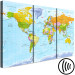 Canvas World Map in Italian (3-part) - Colorful Continent Shades 122343 additionalThumb 6