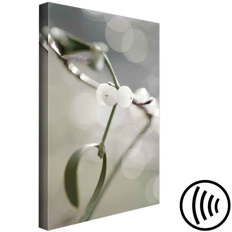 Canvas Mistletoe sprig - winter, botanical photography on a grey background 130743 additionalImage 6