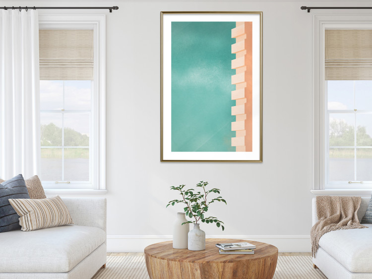 Poster Northern Balconies - architecture of a pastel-colored wall against a bright sky 134743 additionalImage 13