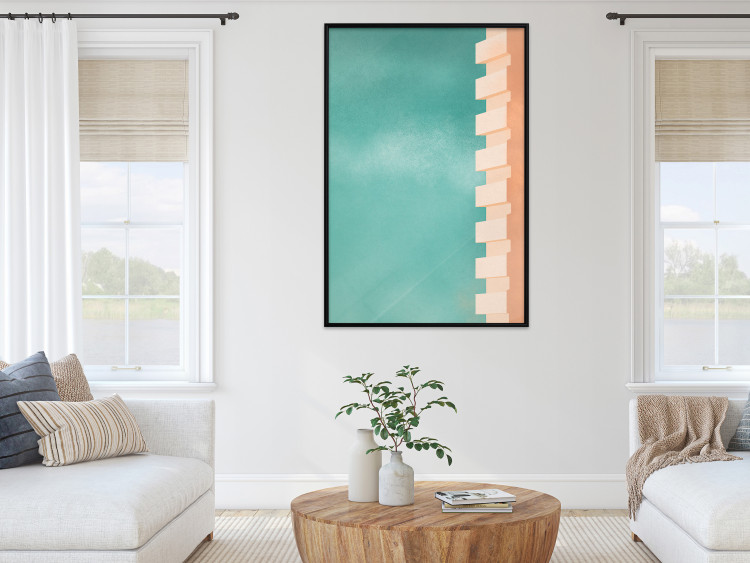 Poster Northern Balconies - architecture of a pastel-colored wall against a bright sky 134743 additionalImage 4