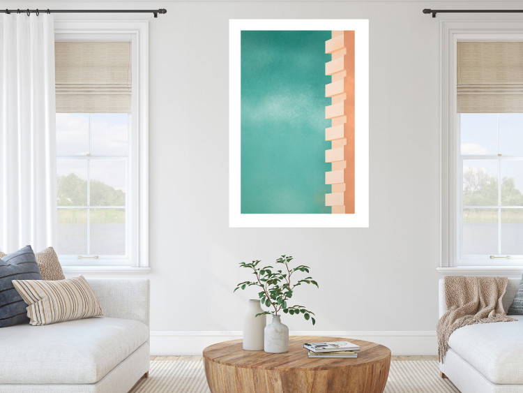 Poster Northern Balconies - architecture of a pastel-colored wall against a bright sky 134743 additionalImage 3