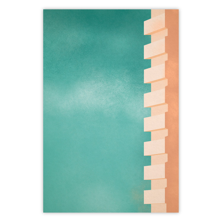 Poster Northern Balconies - architecture of a pastel-colored wall against a bright sky 134743