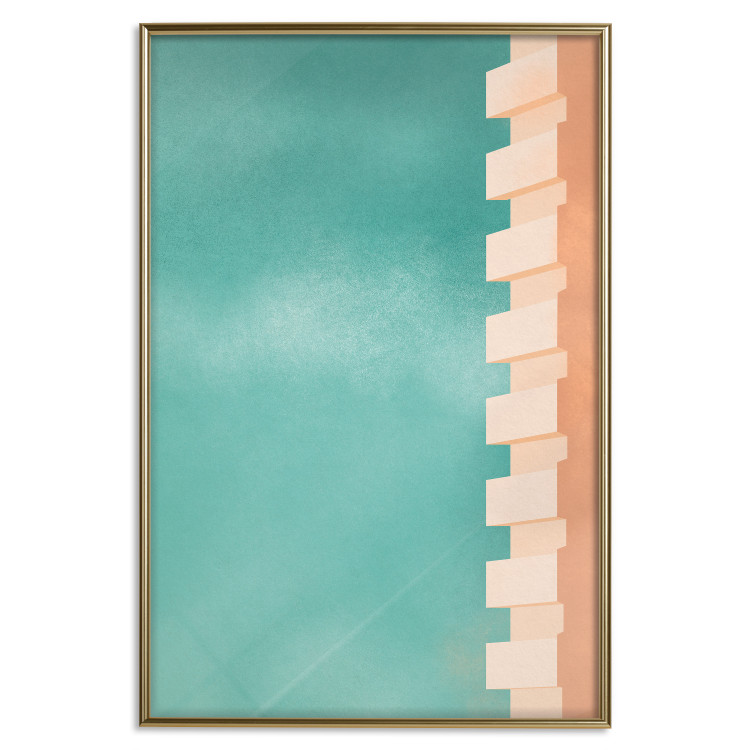 Poster Northern Balconies - architecture of a pastel-colored wall against a bright sky 134743 additionalImage 17
