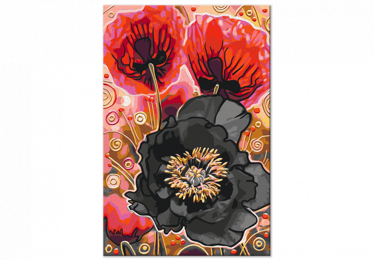 Paint by Number Kit Blooming Poppies - Three Flowers and Black, Red and Gold Accessories 144143 additionalImage 3