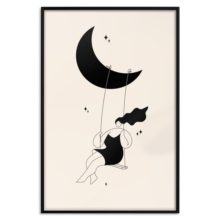 Poster Fun - Girl Swinging on the Moon Surrounded by Stars 146143 additionalImage 15