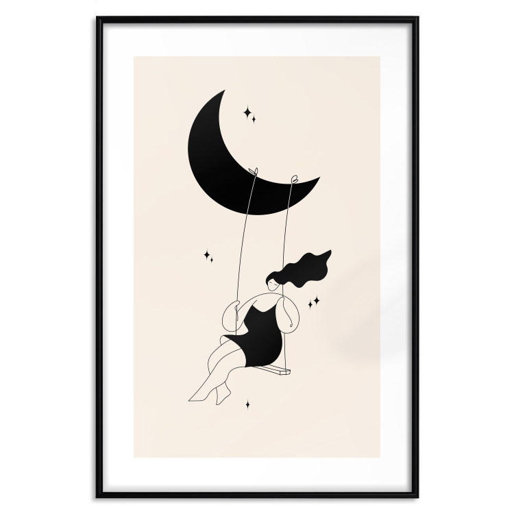 Poster Fun - Girl Swinging on the Moon Surrounded by Stars 146143 additionalImage 19