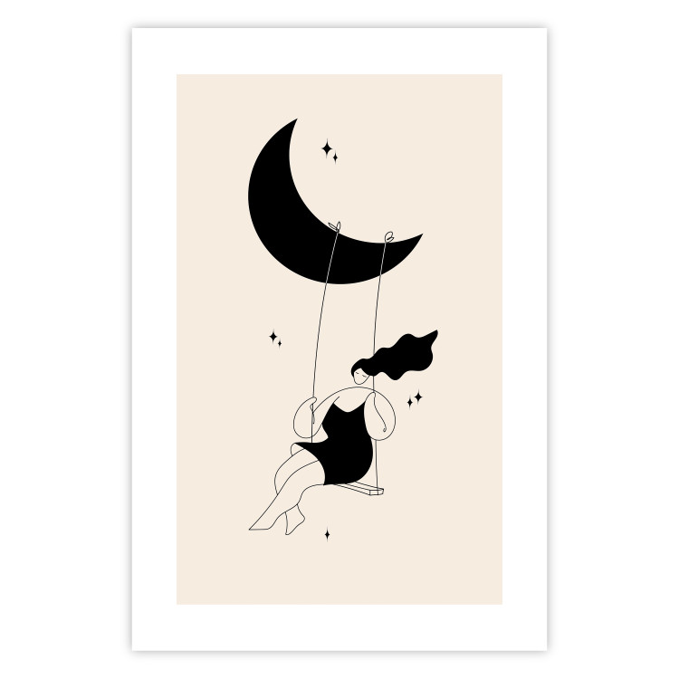 Poster Fun - Girl Swinging on the Moon Surrounded by Stars 146143 additionalImage 18
