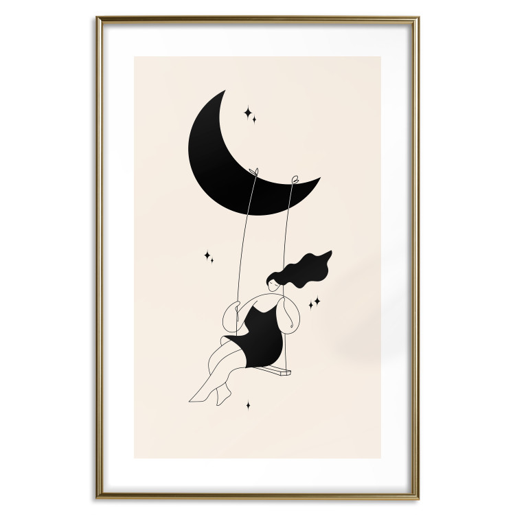 Poster Fun - Girl Swinging on the Moon Surrounded by Stars 146143 additionalImage 20