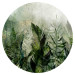 Round wallpaper Tropical Plants - Leaves in Misty Dew in Greens 151443 additionalThumb 1