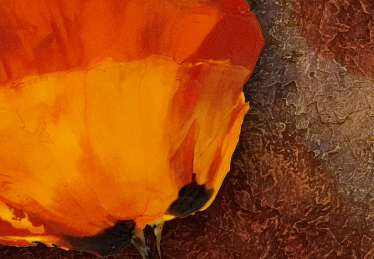 Canvas Subtle Poppies (3-piece) - Orange flowers on a brown background 48643 additionalImage 3