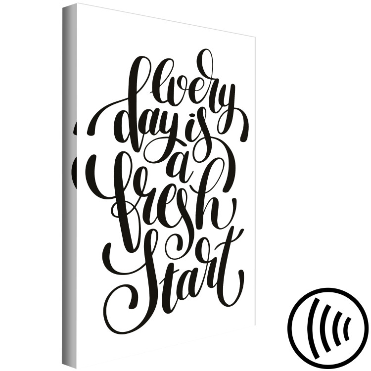 Canvas Life motto - black and white ''Every day a fresh start'' inscription 114653 additionalImage 6