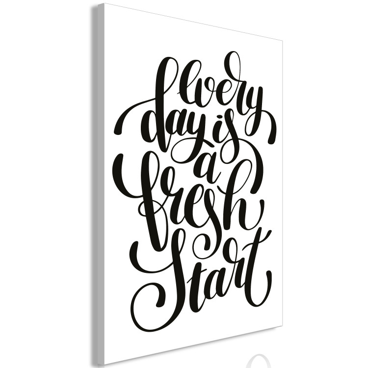 Canvas Life motto - black and white ''Every day a fresh start'' inscription 114653 additionalImage 2