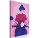Canvas Figure on a Motorcycle (1-part) - Woman's Silhouette on Pink 123353 additionalThumb 2