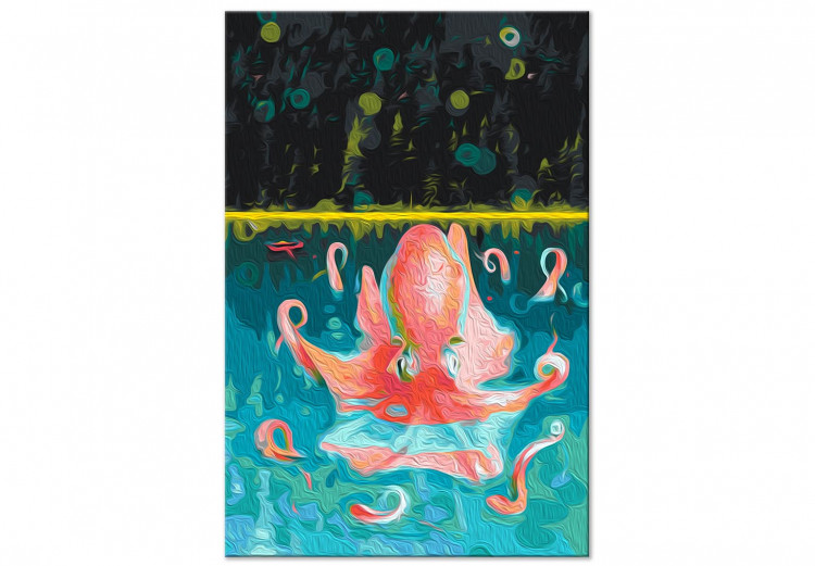 Paint by Number Kit Pink Girl - Octopus during the Morning Bath in the Emerald Ocean 146553 additionalImage 7