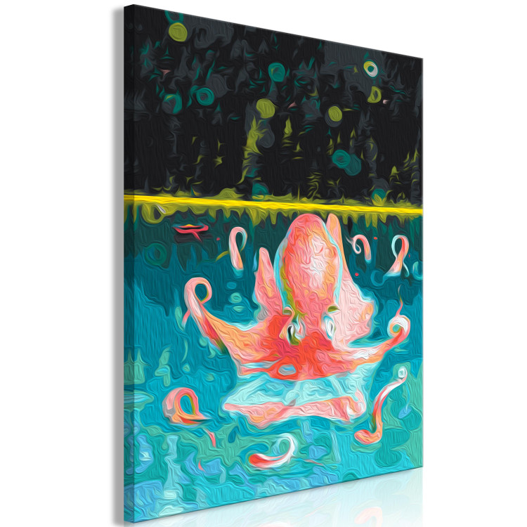 Paint by Number Kit Pink Girl - Octopus during the Morning Bath in the Emerald Ocean 146553 additionalImage 3