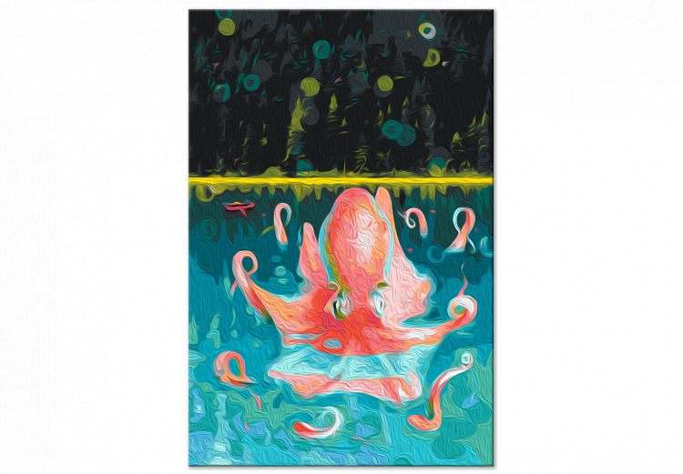 Paint by Number Kit Pink Girl - Octopus during the Morning Bath in the Emerald Ocean 146553 additionalImage 6