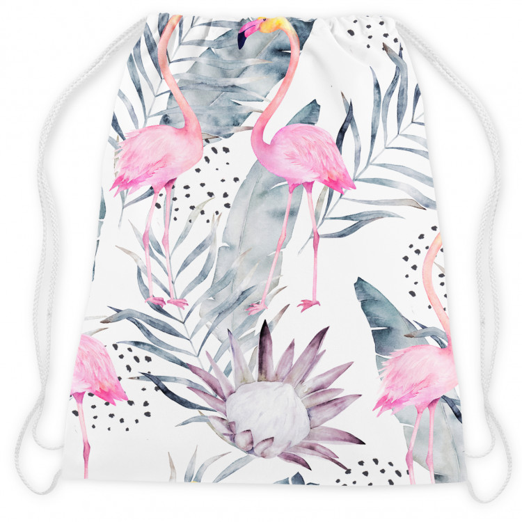 Backpack Flamingos on holiday - floral design with exotic leaves and birds 147363 additionalImage 2