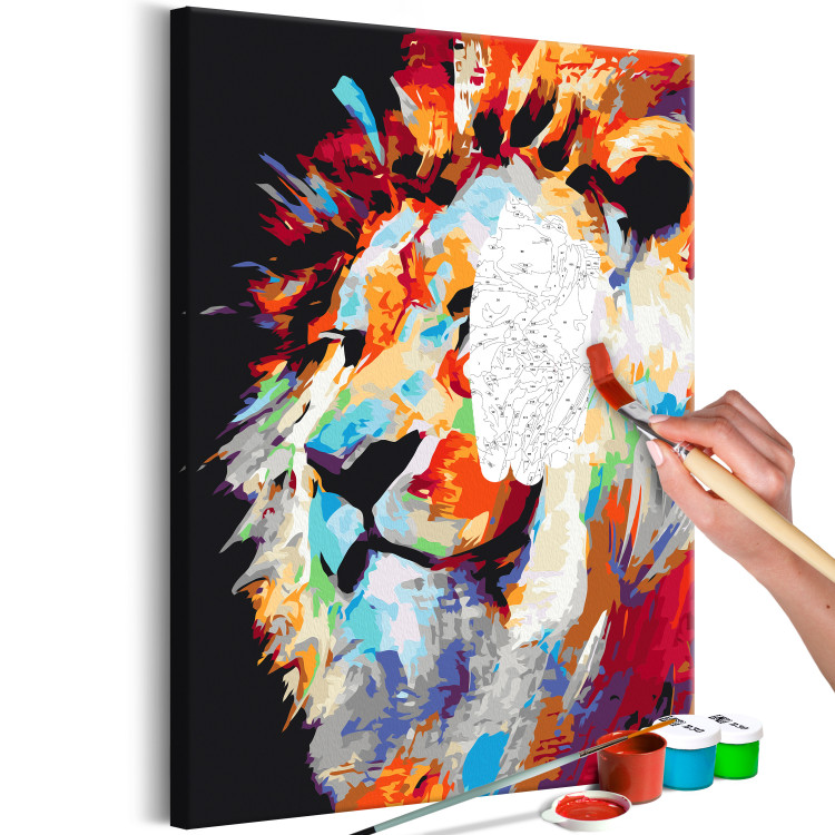 Paint by Number Kit Portrait of a Colourful Lion 127973 additionalImage 3
