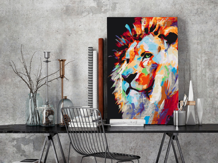 Paint by Number Kit Portrait of a Colourful Lion 127973 additionalImage 2
