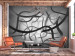 Wall Mural Tangled space - black and white abstract with fancy ribbons 129873