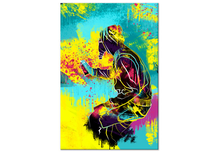 Canvas Street art - youthful, colourful graphic with human figure 132173