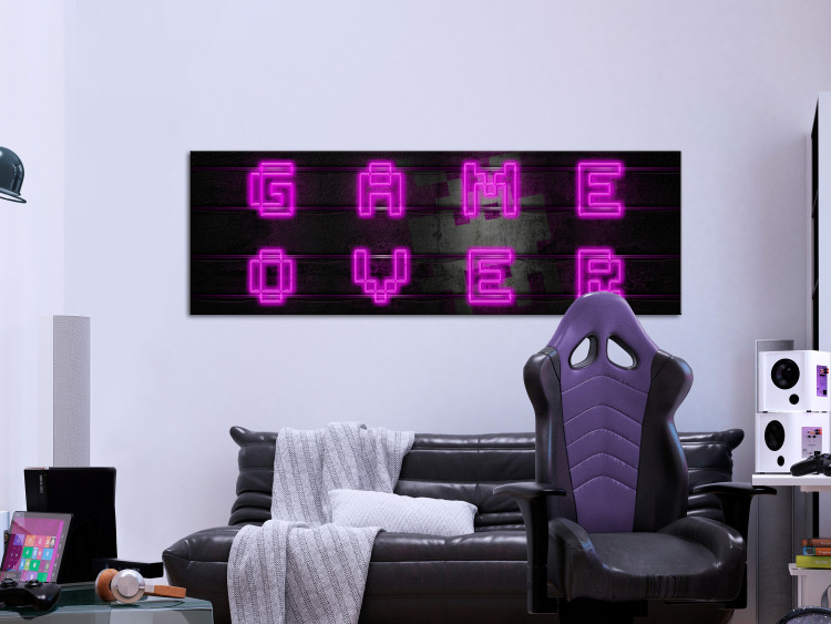 Canvas The end of the game - Neon Game Over inscription 135473 additionalImage 3